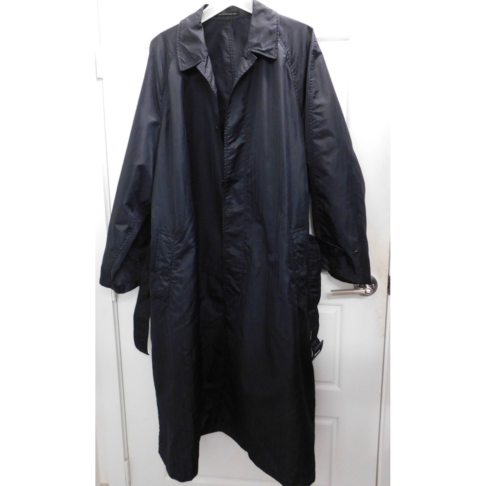 Yohji Yamamoto Mens Rain Trench Belted Coat Black Size L